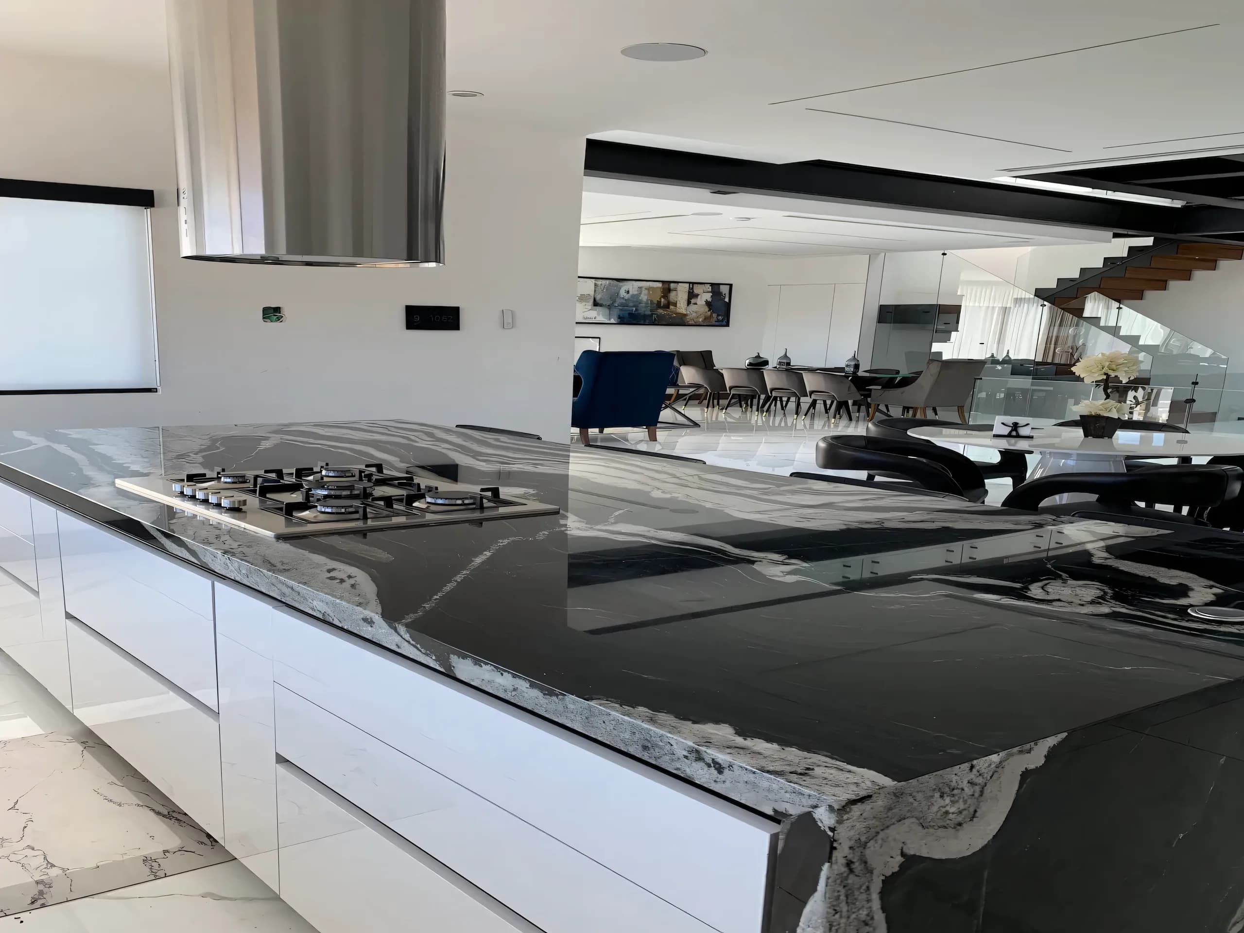 Cocina con piedra natural