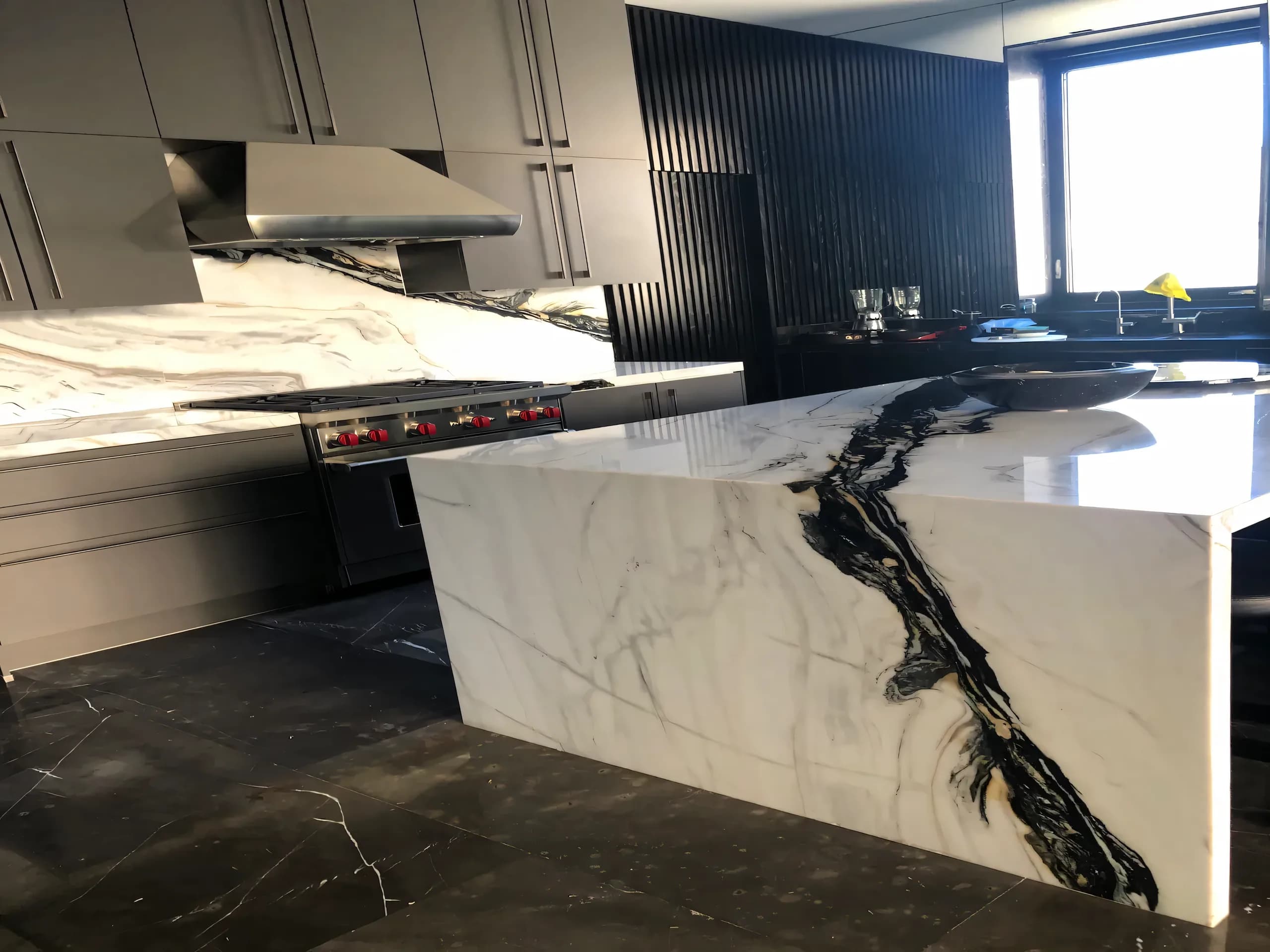 Cocina con piedra natural