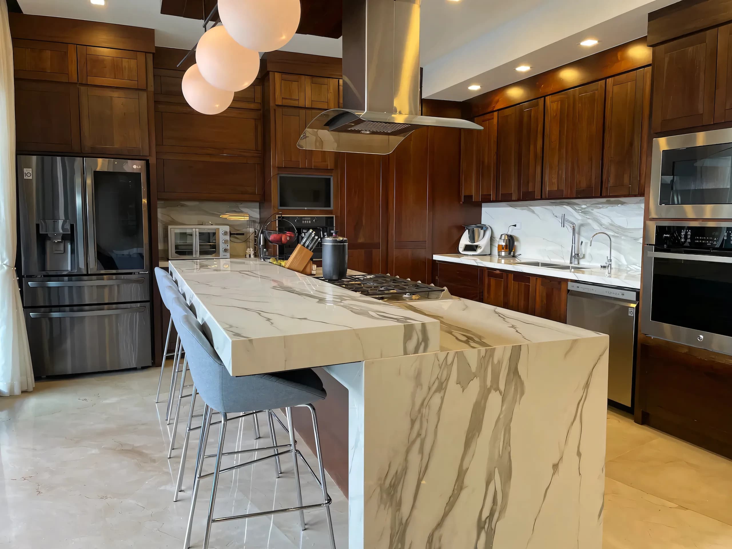 Cocina con piedra natural